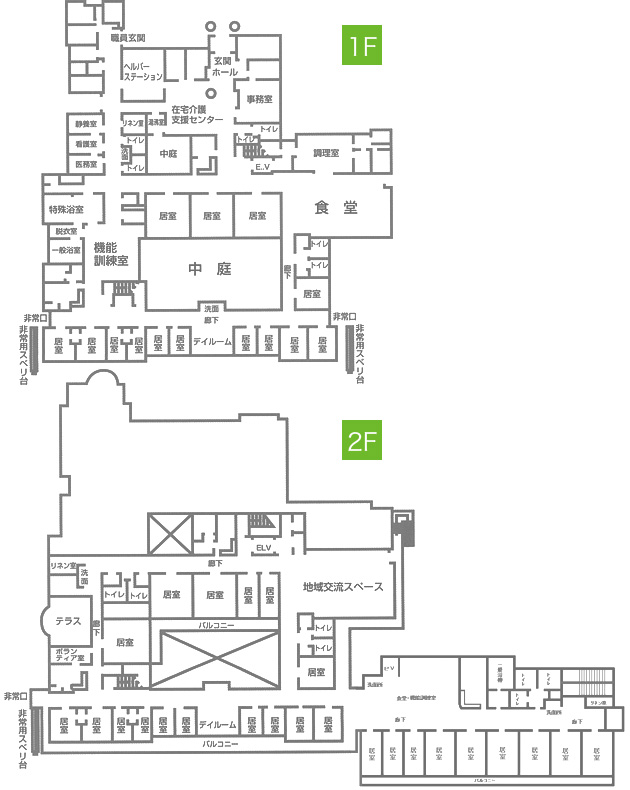 間取り:特別養護老人ホーム・ショートスティ/在宅介護支援センター/ヘルパーステーション